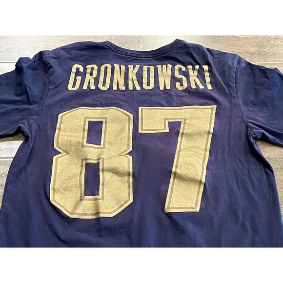Nike Mens Navy Athletic Cut The Nike Tee Rob Gronkowski #87 NE Patriots Size L - Picture 4 of 12